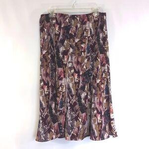 Judith Hart Purple A Line Patterned Skirt Fully Lined Size 10P